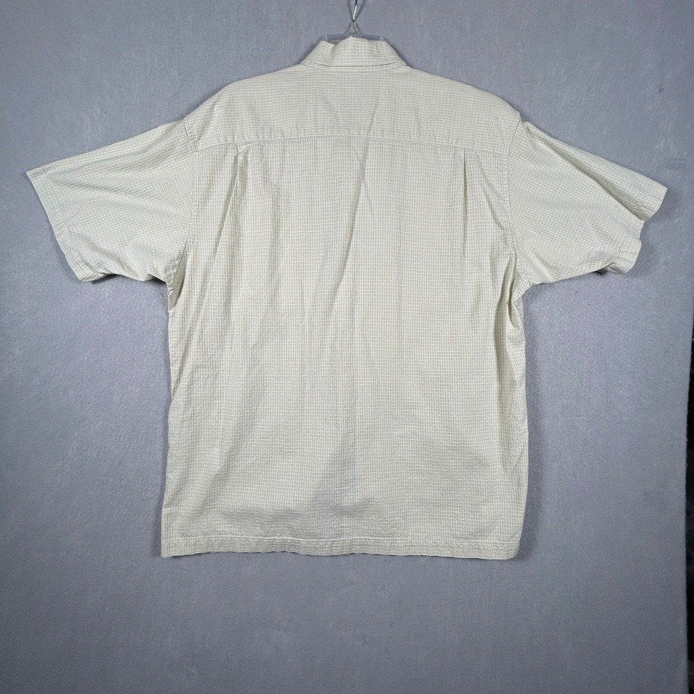 Jos A Bank Shirt Men Large Stays Cool Seersucker Button Down Short Sleeve Green - Picture 6 of 9